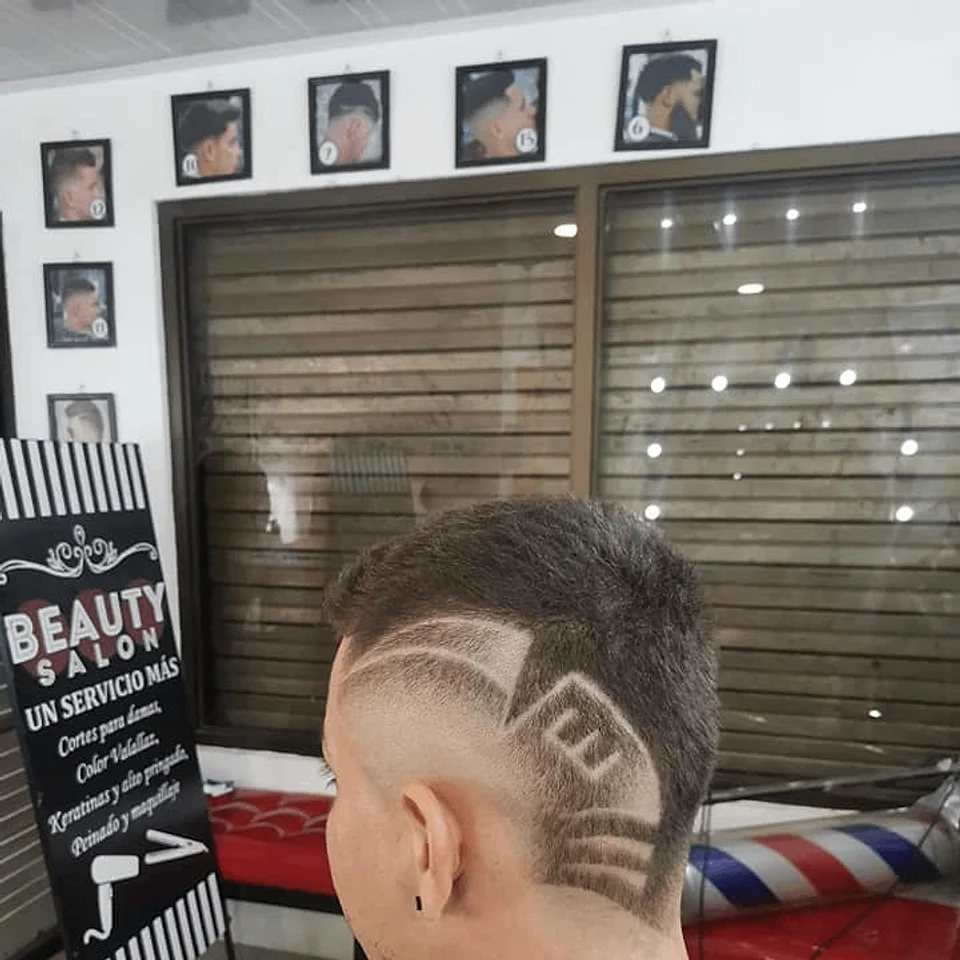 Geometric design shaved into the side